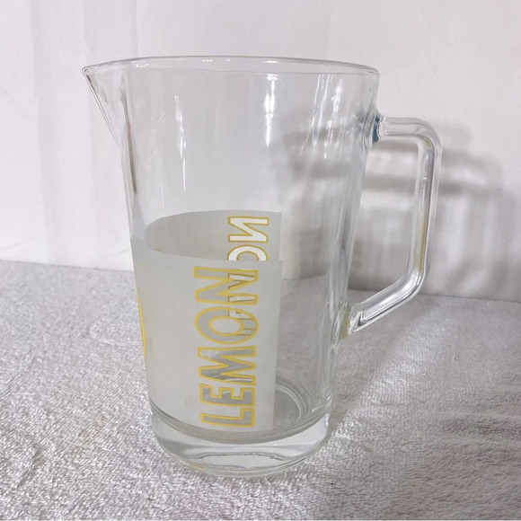 Vintage Cerve Italian Frosted Glass Lemon Lemonade Pitcher - Picture 3 of 11